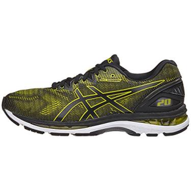 Imagem de ASICS Tênis de corrida masculino Gel-Nimbus 20, Mola de enxofre/preto/branco, 9.5