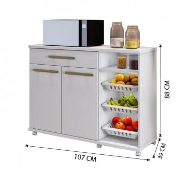 Imagem de Fruteira Salinas 01 Gaveta 02 Portas E 03 Cestoss Removíveis Arte Móveis