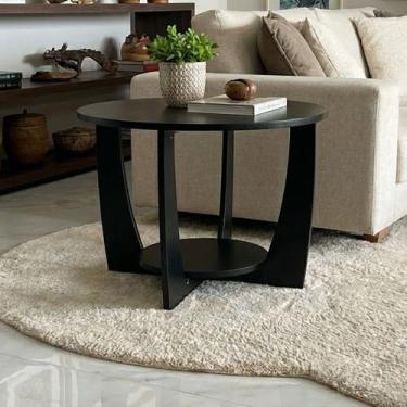 Imagem de Mesa de Centro Sala de Estar Canadá com Base Clássica Curva Preto - AR