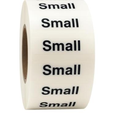 Imagem de Etiquetas de roupas pequenas adesivos de tiras de tamanho para vestuário de varejo 3,25 x 12,5 cm 125 adesivos adesivos