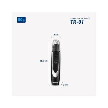 Imagem de Aparador de Pelos Mondial Classic TR-01 Sem Fio Preto/Prata - à Pilha