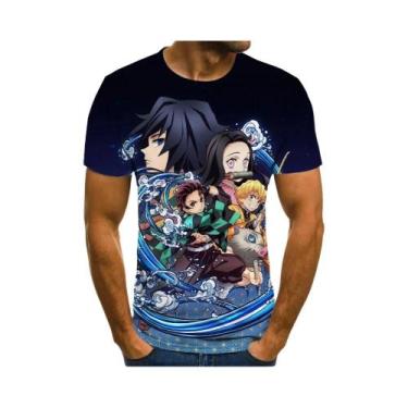 Imagem de Camiseta Unissex Oversized Demon Slayer Com Estampa 3D, Casual De Verã