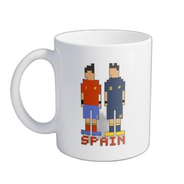 Imagem de Caneca Xícara de Café Porcelana 300ml Desenho Retro Pixel Art Futebol