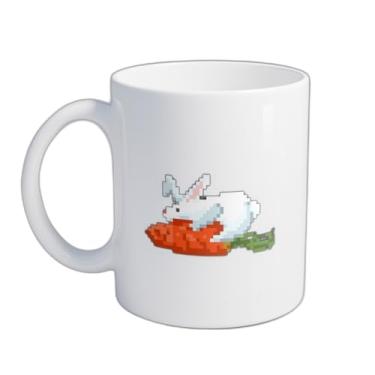 Imagem de Caneca Xícara de Café Porcelana 300ml Coelhos Engraçados