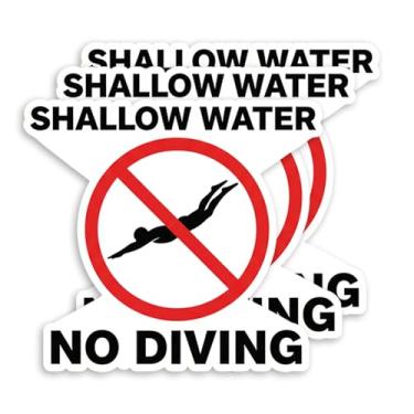 Imagem de Adesivo de piscina sem mergulho - Decalque de vinil impermeável para garrafas de água, laptops e copos - Adesivos divertidos para adultos para decoração e proteção de garrafas de água (3 peças, 7,6 cm