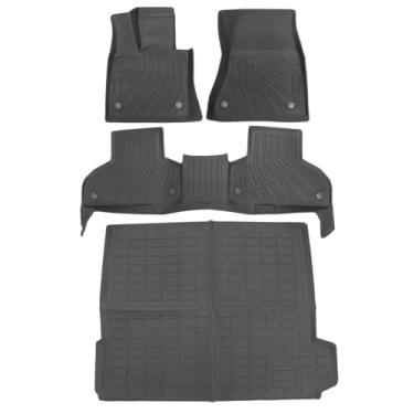 Imagem de Priprilod 4 peças de tapetes de chão e forros de carga para porta-malas, adequado para BMW X5 (F15) 2014 2015 2016 2017 2018, conjunto completo de acessórios interiores de carro dianteiros e 2ª