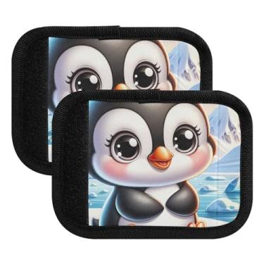 Imagem de Linda alça de bagagem pinguim envoltórios etiquetas de bagagem de neoprene marcadores de bagagem para viagem de aeroporto, mala de viagem, mala, carrinho, pacote com 2