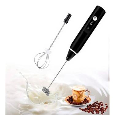 Imagem de Mini Mixer 2 em 1 Portátil USB Recarregável Batedor Ovos Espumador de Leite Misturador Bebidas Cremosas Café Whey Multiuso 3 Velocidades Alta Performance Cozinha Premium
