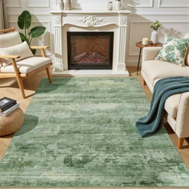 Imagem de WEZVIX Tapete de área 15 x 23 cm lavável à máquina para sala de estar, tapete abstrato moderno, tapete antiderrapante resistente a manchas para entrada, quarto, sala de jantar, casa de fazenda