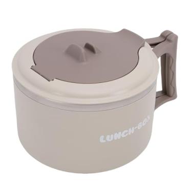 Imagem de Asixxsix Fogão de Ramen de Micro-ondas, Tigela de Ramen Tigela de Macarrão de Micro-ondas Com Colher, Tampa e Alça Dobrável, Fogão de Macarrão para para Casa, Escritório, (Bege)