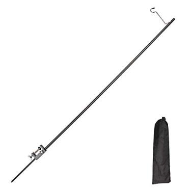 Imagem de Suporte de Lanterna Desmontável Lâmpada Acampamento Portátil Acessório Liga Alumínio Plegável Altura Ajustável Fixação Leve Fácil Instalar e Transportar com Sacola Armazenamento