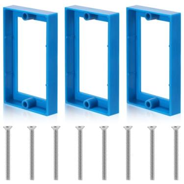 Imagem de Extensor de tomada elétrica de 3 peças, extensor de tomada de receptáculo de 1,27 cm com parafusos, extensor de caixa de junção, acessórios de extensão para interruptores de tomada elétrica, caixa