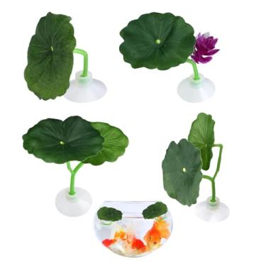 Imagem de Gallipower 4 peças de rede de almofada de folha de peixe Betta, decoração macia de aquário de rede, decoração de aquário Betta, plantas de plástico, decorações práticas de local de descanso para