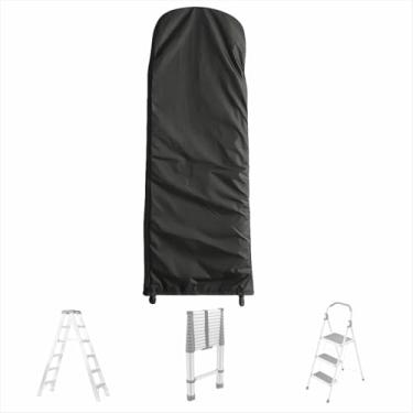 Imagem de Capa de escada dobrável – Tecido Oxford 420D impermeável, à prova de poeira e resistente a UV para escadas dobráveis domésticas, bolsa de armazenamento para todas as estações (50 cm L × 175 cm C)