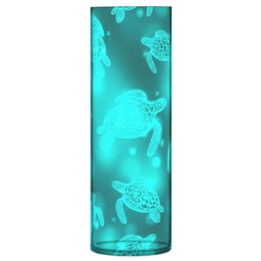 Imagem de CEBUGI Vaso de flores de tartarugas marinhas 10 x 30 cm, vaso cilíndrico para flores, vaso transparente inquebrável para decoração de casa de festa de casamento