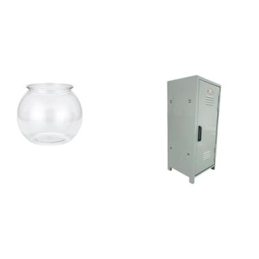 Imagem de Whtkoph Mini Aquário Transparente para Peixes Pequenos, Vaso Decorativo Redondo, Mesa, Escritório Ou Casa. Empilhável E à Prova de Poeira. Organizador de Arma