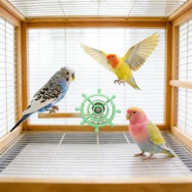 Imagem de Brinquedo Giratório Para Aves,Brinquedo Interativo de Mastigação com Roda - Giratório de 360 Graus para Aves | Alívio do Tédio em Gaiola e Entretenimento para Poleiro de Animais