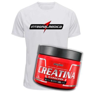 Imagem de Kit Camiseta Integralmedica Creatina Pura 150g Camisa DryFit Cor:Branc