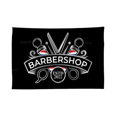Imagem de Barber Shop Retro Impresso Bandeira Grande Arte Sala de Ficção de Ciên