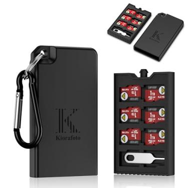 Imagem de Estojo de cartão de memória TF pequeno pop-up para 8 cartões TF MSD com mosquetão, estojo portátil antichoque à prova de respingos para cartão microSD protetor de armazenamento, recipiente organizador