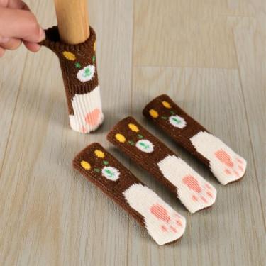 Imagem de 16 peças lindas meias de perna de móveis, protetores de chão de perna de cadeira para evitar arranhões, ajuste quadrado redondo perna de móveis para se mover facilmente, reduzir o ruído reutilizável