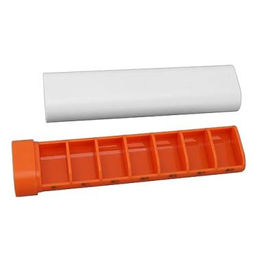 Imagem de GLOGLOW Organizador Pessoal da Medicina do Dia 7 do Distribuidor Comprimido, Mini Recipiente Portátil para Fontes de Armazenamento das Vitaminas e Dos Suplementos (Laranja Branco)