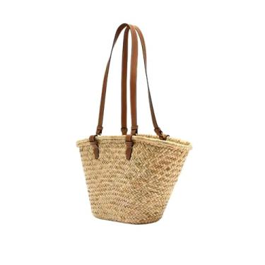 Imagem de SRDRK Sacolas de tecido de palha verão casuais bolsas de grande capacidade nova moda praia feminina ombro estilo simples compras