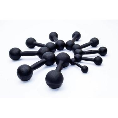 Imagem de Kit Halteres de Ferro Fundido Pintado   Pares de 1 a 5 Kg-Unissex