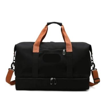 Imagem de EPANO Bolsa de viagem para mulheres, homens, academia, academia, ioga, bolsa de ombro transversal, bolsas de viagem de curta distância, Preto, One Size