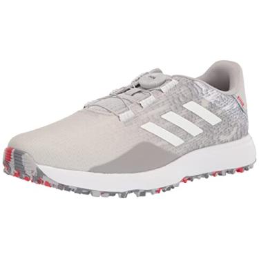 Imagem de adidas Tênis de golfe masculino S2G Spikeless BOA, Cinza dois/calçado branco/cinza, três, 39