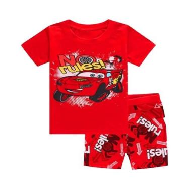 Imagem de Conjunto De Pijamas De Algodão Para Meninos Com Carros Pisten Cup Ligh