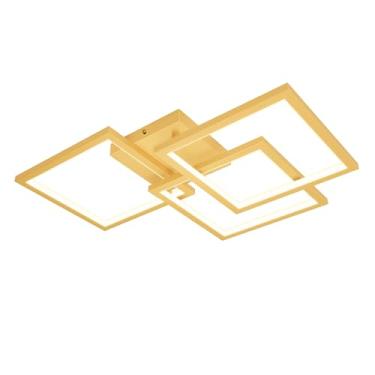Imagem de Luminária de Teto LED Moderna, Ouro Plafon Led Sobrepor, Luminária Triangular Regulável Embutida, 3000K-6000K