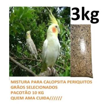 Imagem de Mistura Ração Para Calopsita Periquito 3 Kg Pássaro Sementes - Cannã, 