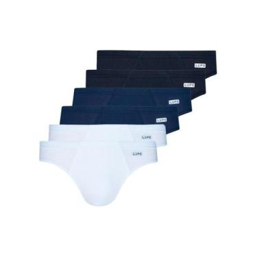 Imagem de Kit com 6 Cuecas Slip Lupo 515-089, Preto, G