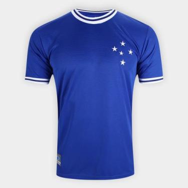 Imagem de Camisa Cruzeiro RetrôMania Jacquard Masculina, Azul, EG
