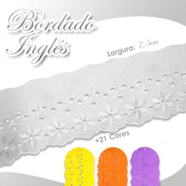 Imagem de Bordado Inglês Ctl 108 Peça Com 13,7m Várias Cores -Branco - Nº: 101 -