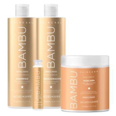Imagem de Kit Jacques Janine Hair Care Bambu Shampoo 450ml Condicionador 400ml M