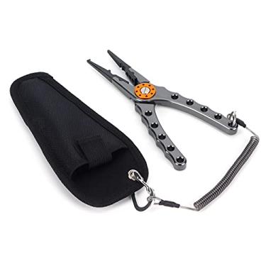 Imagem de Generic Alicate de Isca Leve Ferramenta Removedor de Gancho de Alumínio Com Saco de Armazenamento para Entusiastas de Equipamento de Pesca 7.9in (Cinza)