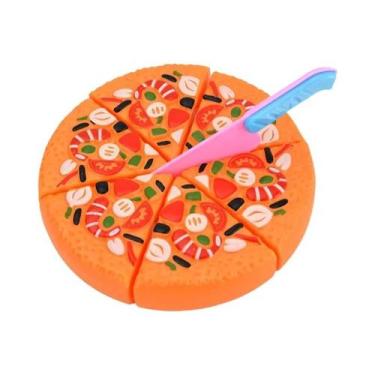 Imagem de Brinquedo De Pizza Para Cozinha Infantil Com Cortador, Presente Intera