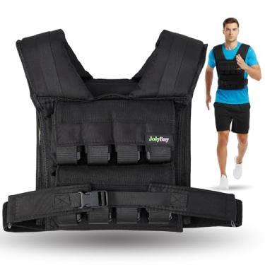 Imagem de Colete masculino com peso ajustável – peso de 16 kg, tecido Oxford durável, colete de fitness compacto para corrida, cardio, crossfit, academia, equilíbrio central, suporte de postura e equipamento de