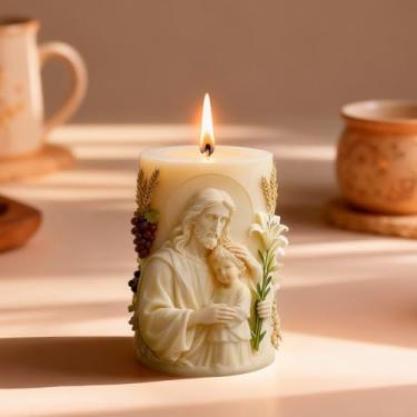 Imagem de Molde de vela de silicone Jesus, moldes de fundição de resina para artesanato em resina epóxi, sabão DIY e decoração de casa, suprimentos para fabricação de velas