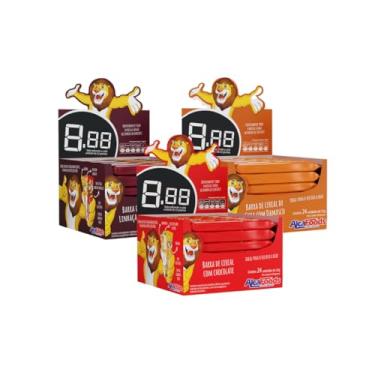 Imagem de Barra de Cereal, Kit com 3 Caixas, 72 Unidades, Sabores Variados, Chocolate, Coco, Banana, Amendoin (3 x Chocolate + Ameixa + Damasco)