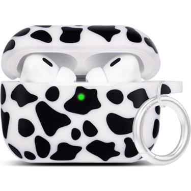 Imagem de Capa de silicone macio para Airpod Pro – Capa LitoDream para Apple AirPods Pro, capa de carregamento bonita para mulheres e meninas com chaveiro (vaca)