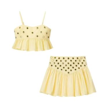 Imagem de Conjunto De Vestido Sexy De Férias Com Saia Mini Plissada De Cintura A