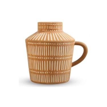 Imagem de Vaso de cerâmica arte criativa moderna ornamentos de vaso de cerâmica sala de estar escritório arranjo de flores artesanato vasos de flores (A)