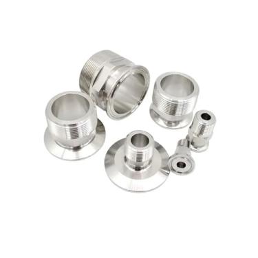 Imagem de Hex 1/10.2 cm 3/20.3 cm 1/5.1 cm 3/10.2 cm 2.5 cm 1-1/5.1 cm 5.1 cm NPT macho x 1.3 cm 3.8 cm 5.1 cm conector de encaixe de tubulação 304 316L aço inoxidável (NPT1-K1l4--4-K64,3 04)