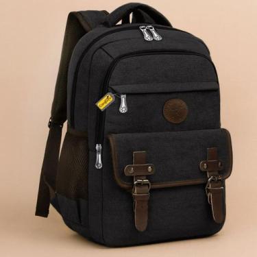 Imagem de Mochila Bolsa Notebook Masculina Feminina de Lona Dia a Dia Reforçada 