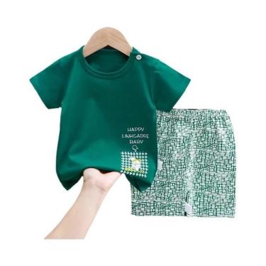 Imagem de Conjunto De Roupas De Verão Para Crianças, Camiseta De Algodão E Short