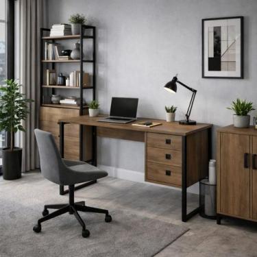 Imagem de Escrivaninha Mesa para Computador com 3 Gavetas 120cm FM002 - LaCasaMi