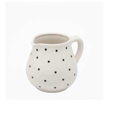 Imagem de Leiteira Cerâmica 600ml (BRANCA COM BOLINHA PRETO)